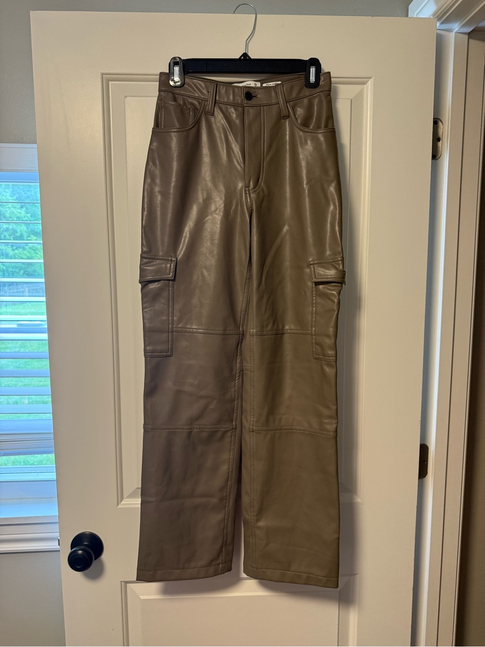 Abercrombie & Fitch Vegan Leather Pants - Taupe